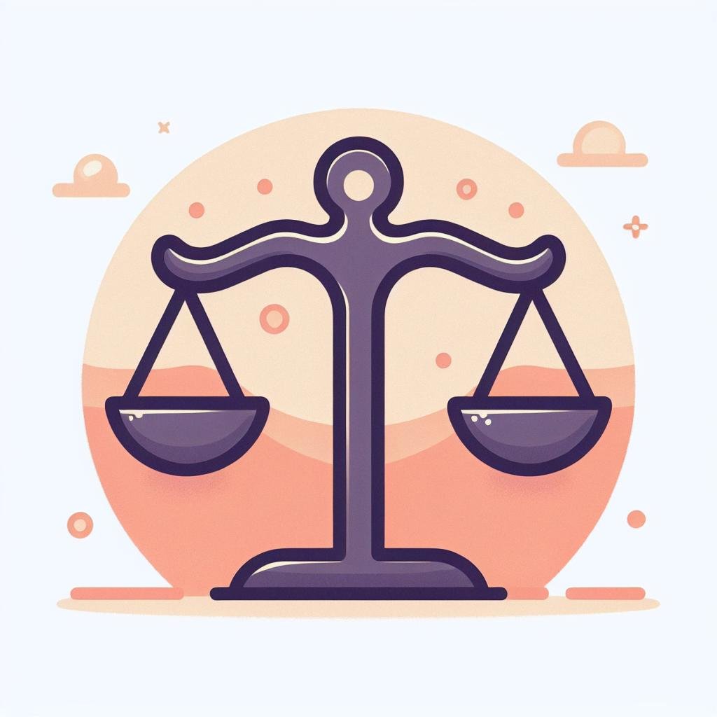 Balance de justice illustration minimaliste.